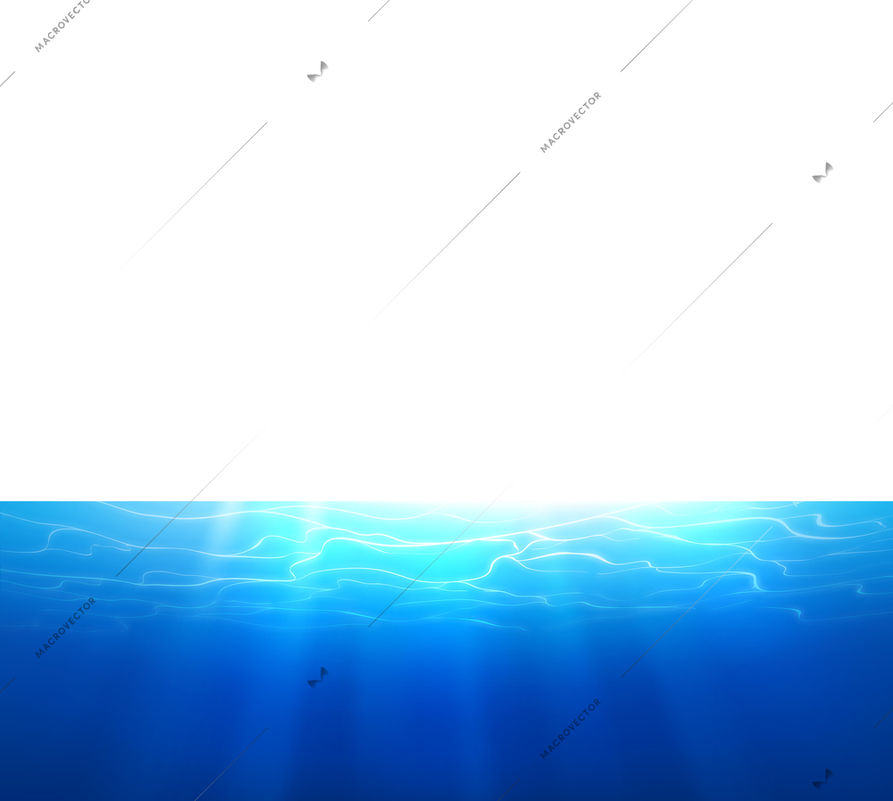 Realistic background with ripple effect on blue water vector illustration