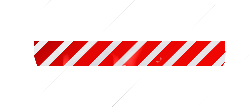 Striped realistic adhesive tape piece on white background vector illustration