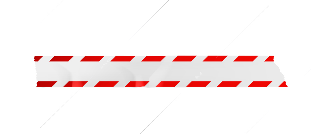 Realistic piece of adhesive tape in white and red color vector illustration