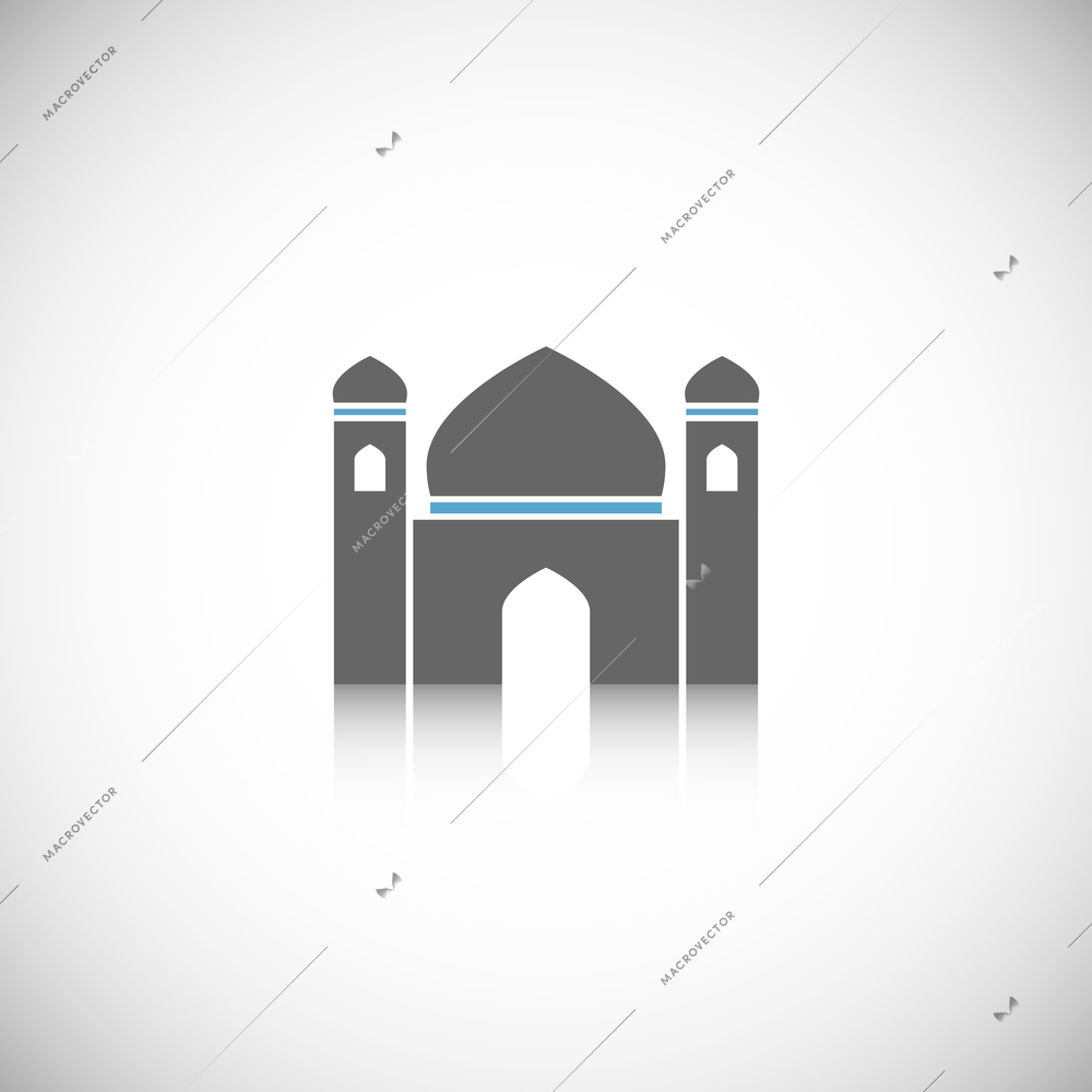 Arabic mosque traditional building icon isolated on white background vector illustration