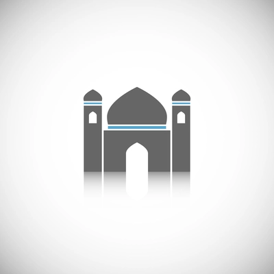 Arabic mosque traditional building icon isolated on white background vector illustration