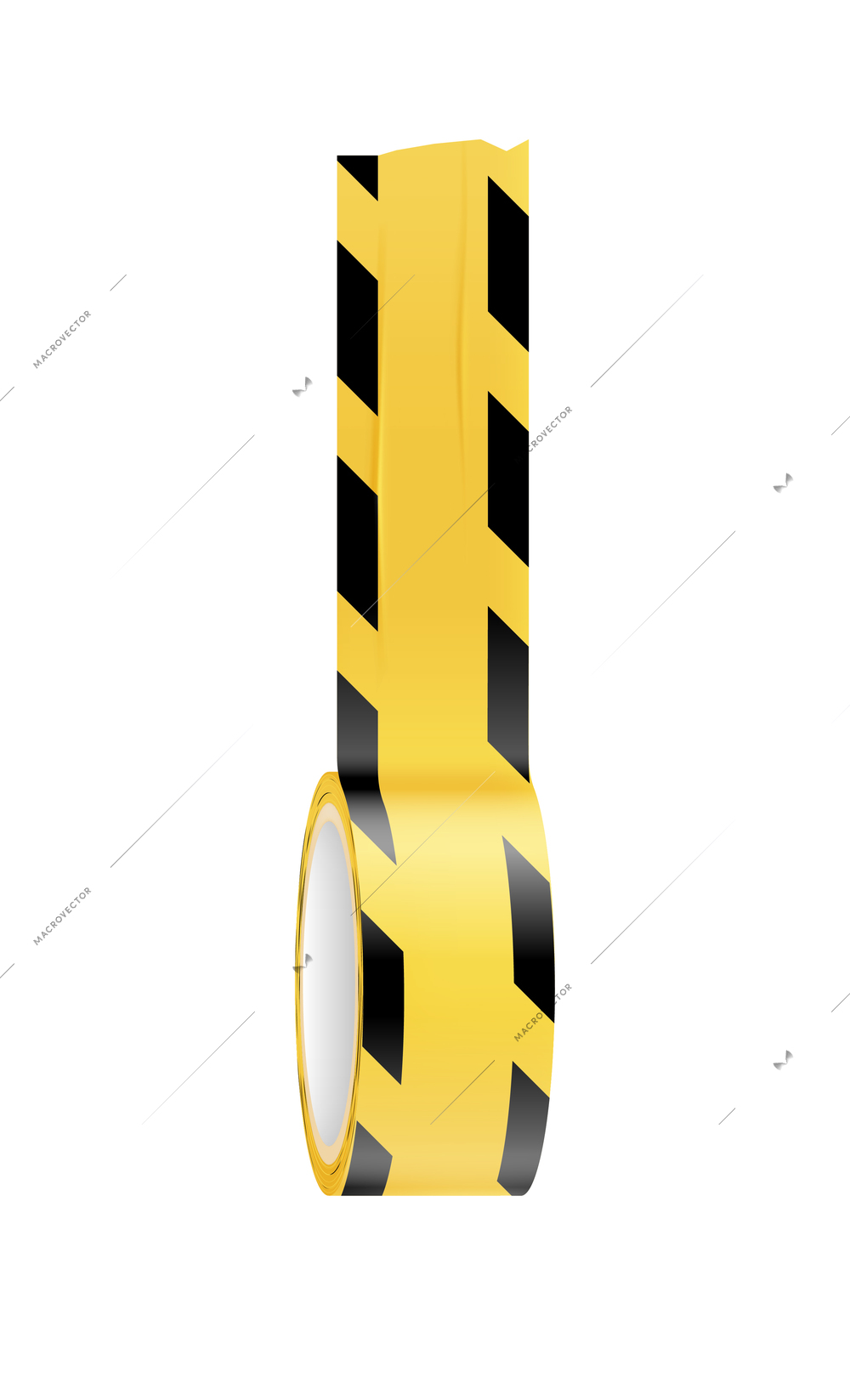Realistic yellow and black caution adhesive tape vector illustration