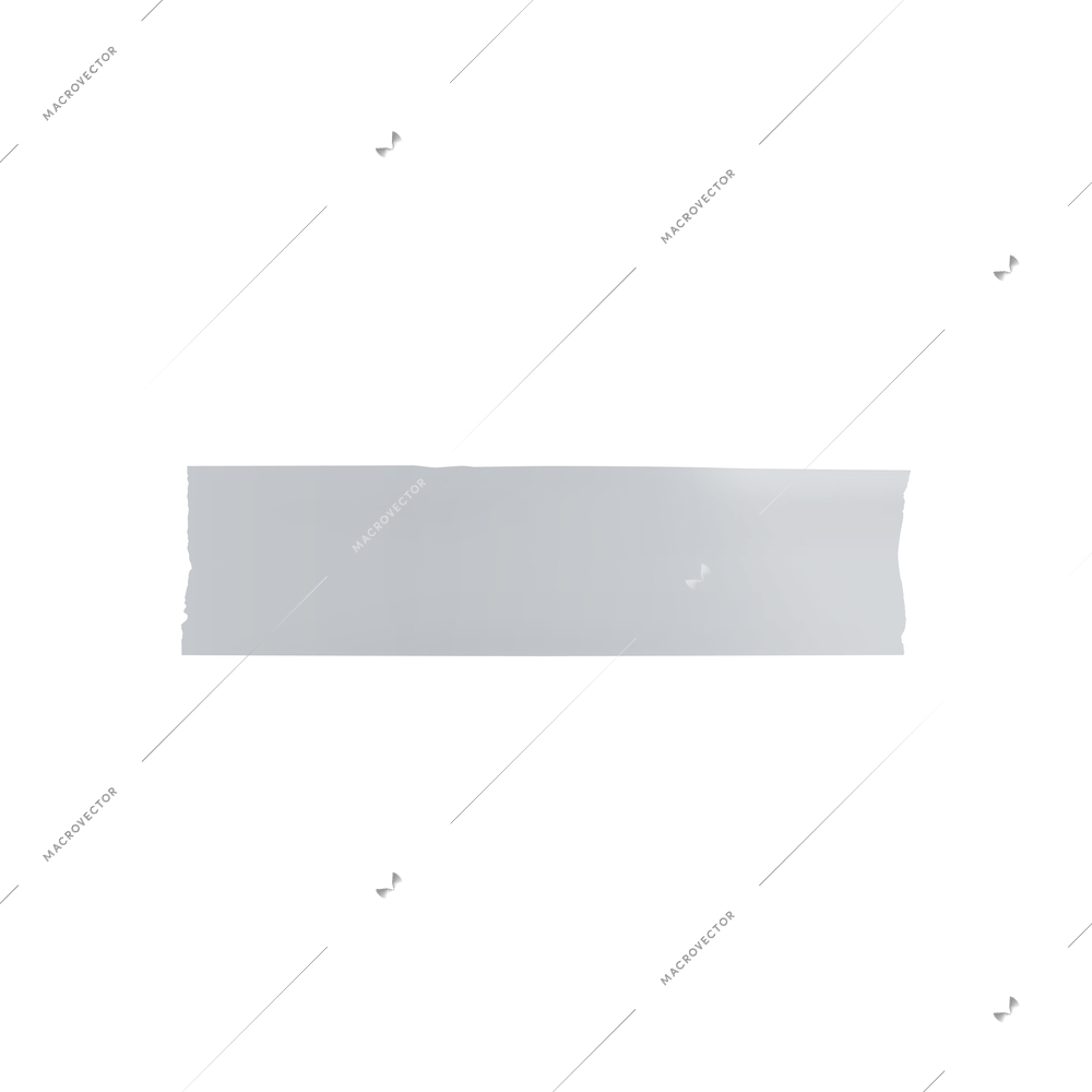 Silver sticky adhesive tape realistic with torn and glued vector illustration