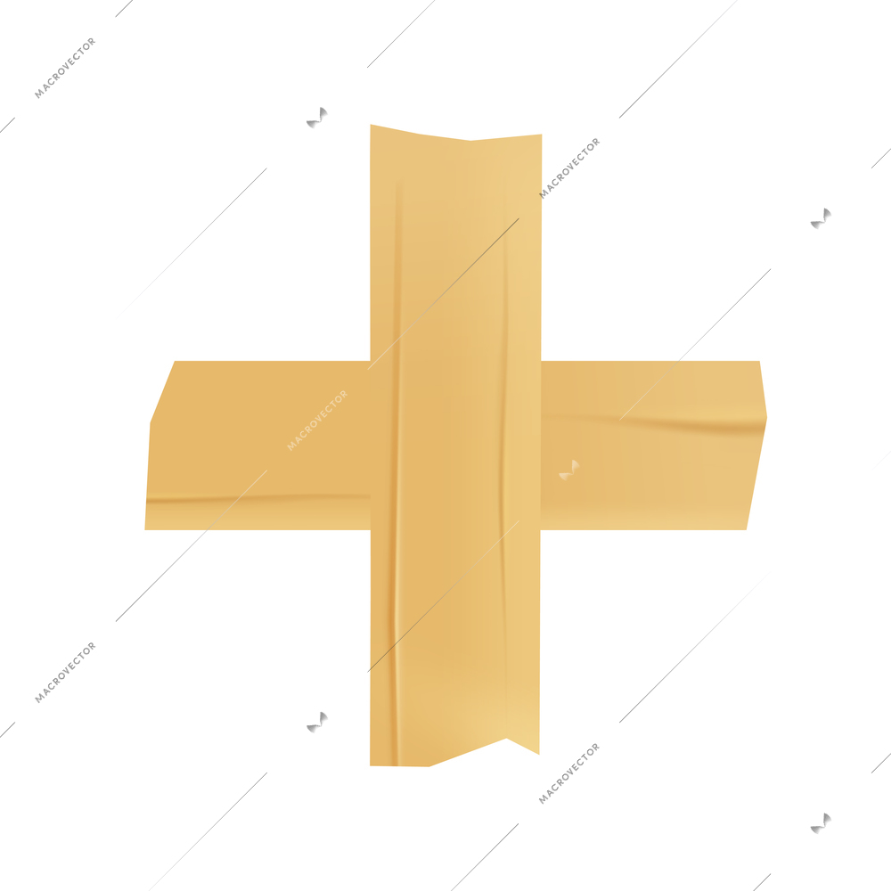 Sticky adhesive tape realistic with tape of golden colors vector illustration