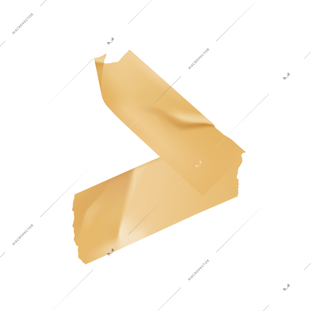 Sticky adhesive tape realistic with tape of golden colors vector illustration