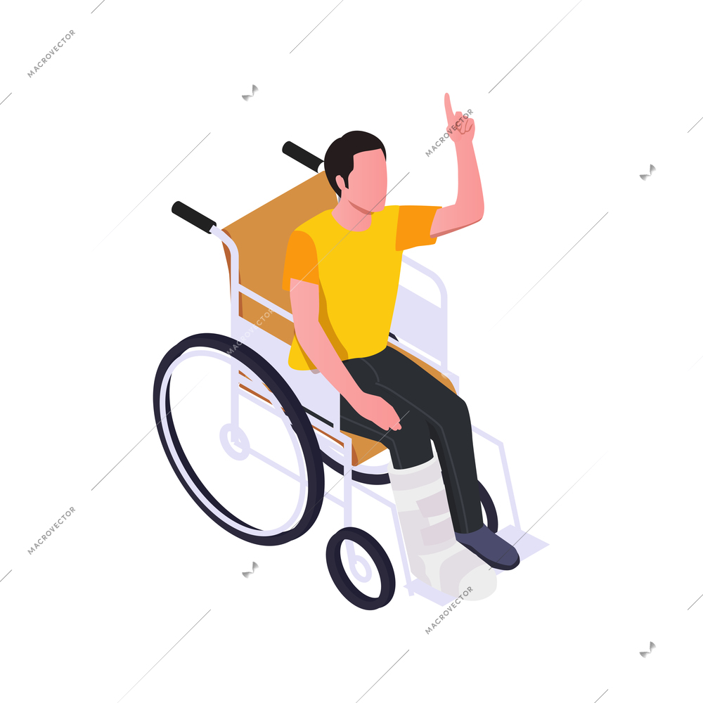 Insurance and injury isometric on blank background vector illustration