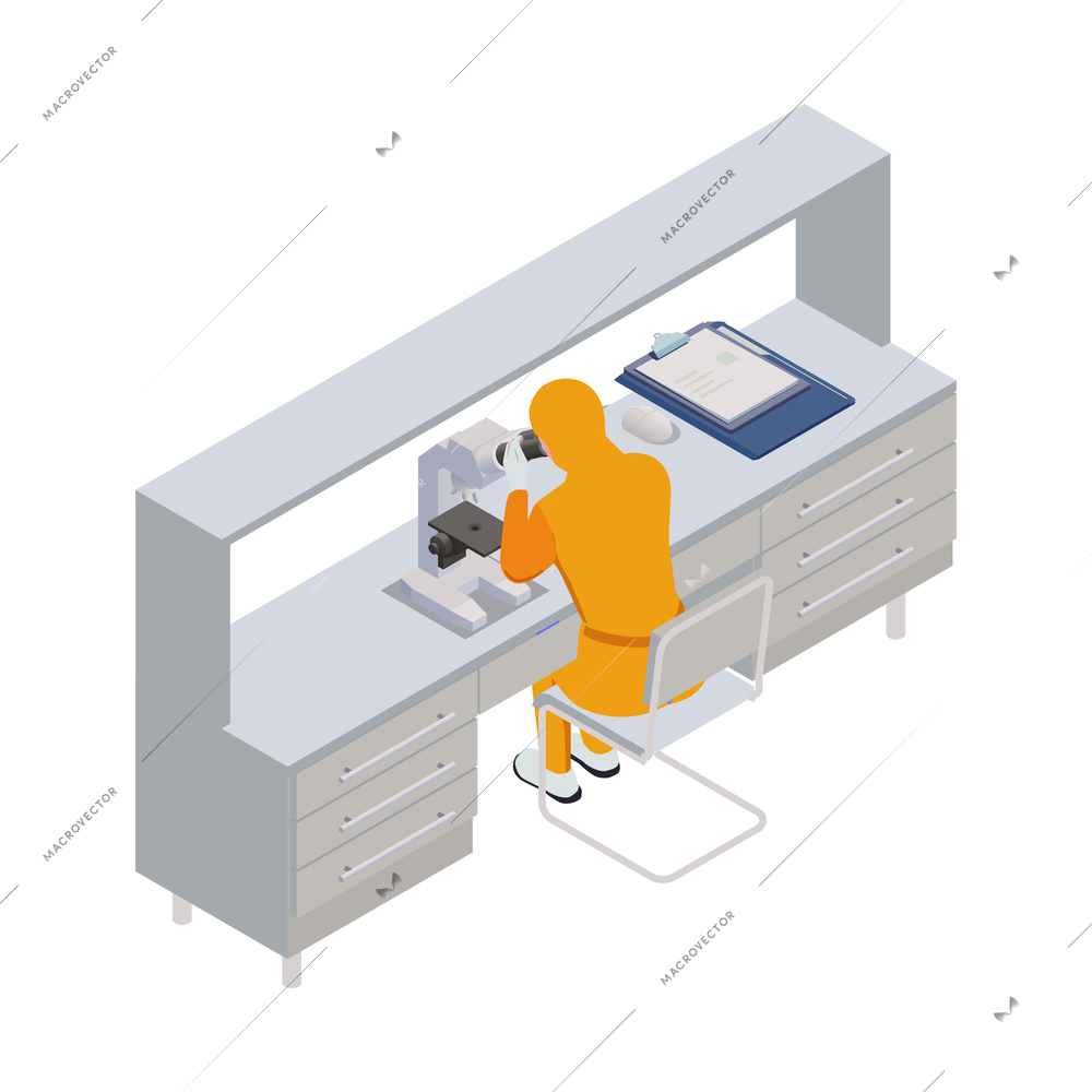 Pharmaceutical production with scientist character with medical laboratory equipment and appliances vector illustration