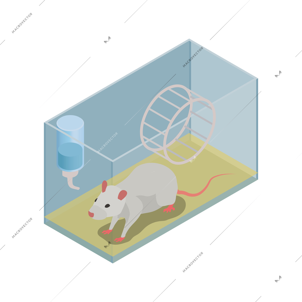 Pharmaceutical production with medical laboratory equipment and mouse vector illustration