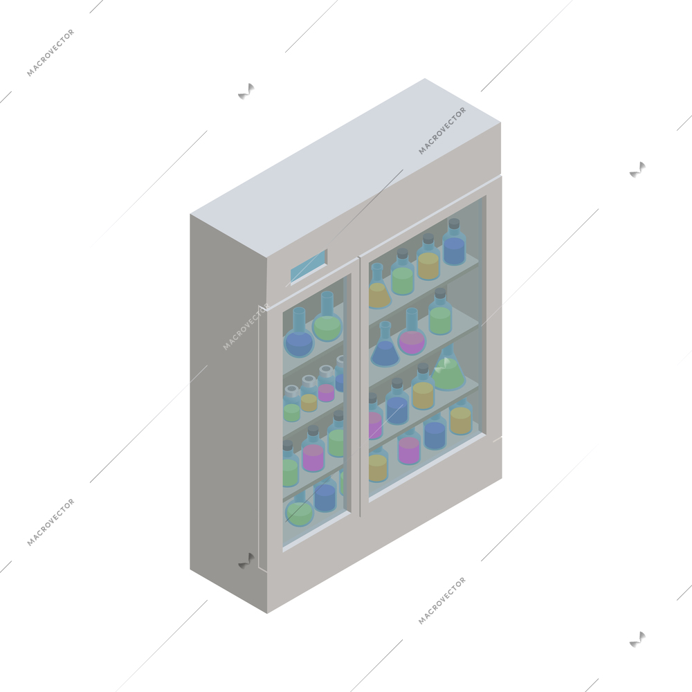 Pharmaceutical production with medical laboratory equipment vector illustration