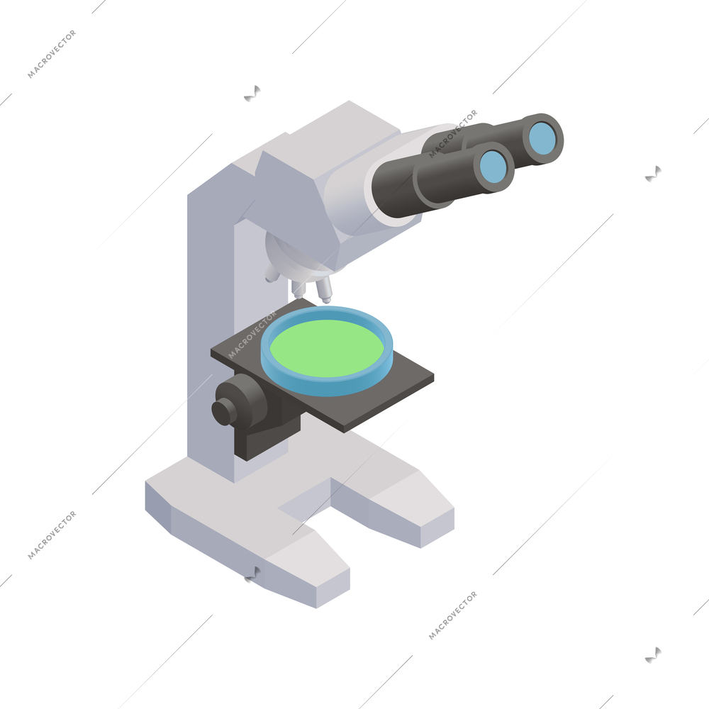 Pharmaceutical production with medical microscope laboratory equipment vector illustration