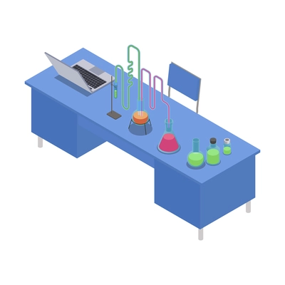 Pharmaceutical production with medical laboratory equipment vector illustration