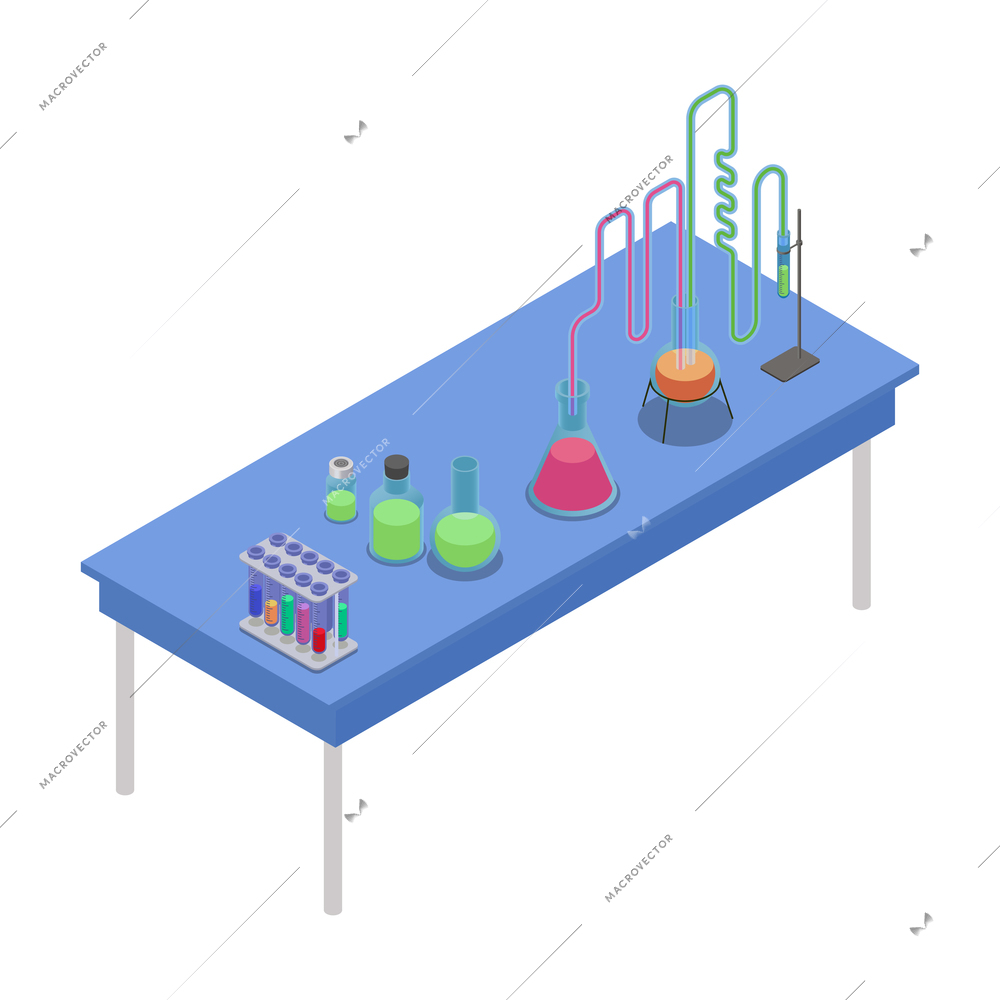 Pharmaceutical production with medical laboratory equipment vector illustration