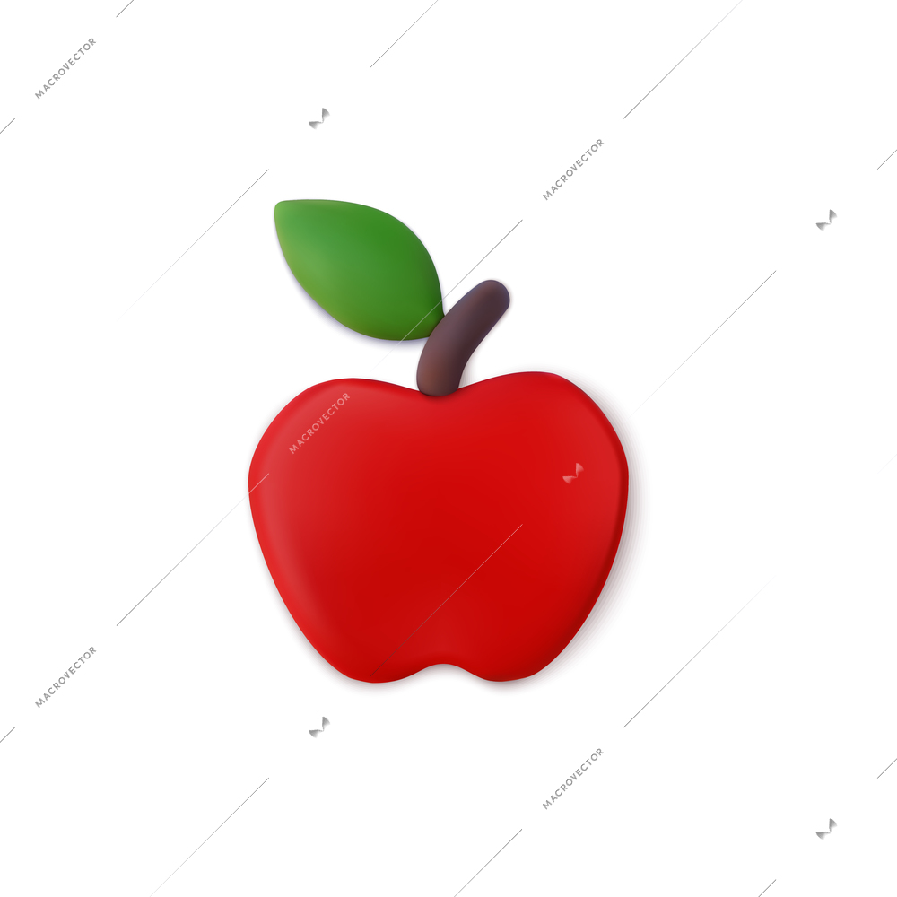 Plasticine apple with education and food symbols vector illustration