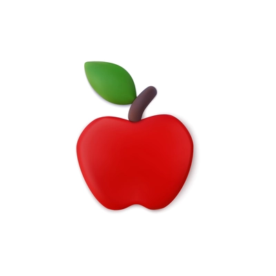 Plasticine apple with education and food symbols vector illustration