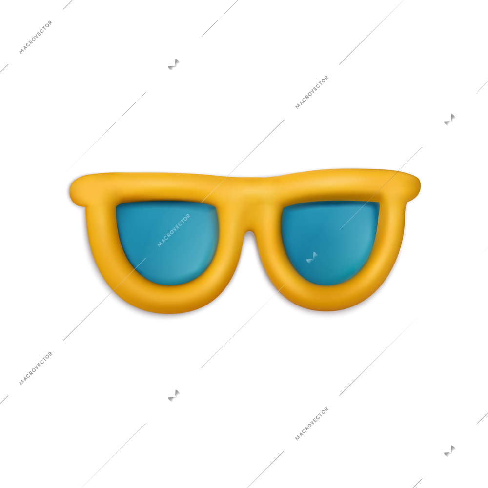 Plasticine summer sunglasses with resort symbols vector illustration