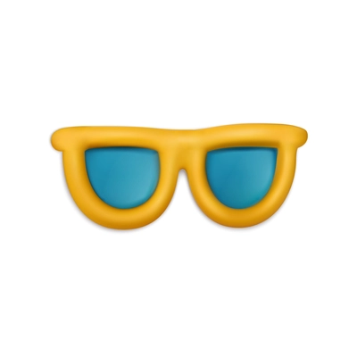 Plasticine summer sunglasses with resort symbols vector illustration