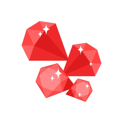 Isometric ruby gems with mining rush symbols vector illustration