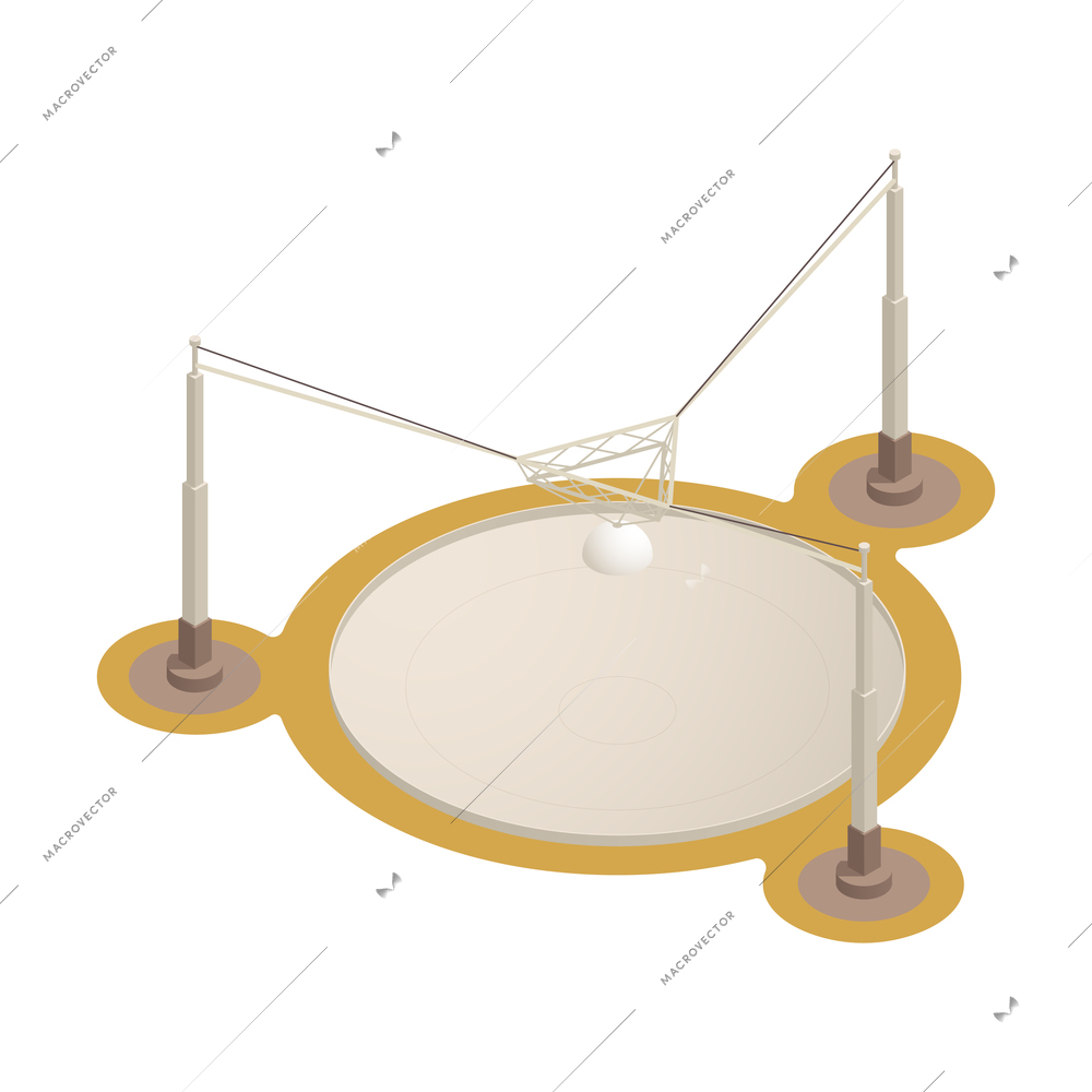 Isometric astronomy observatory with research symbols 3d vector illustration