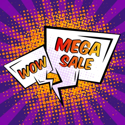 Final mega sale special shopping offer speech bubble vector illustration