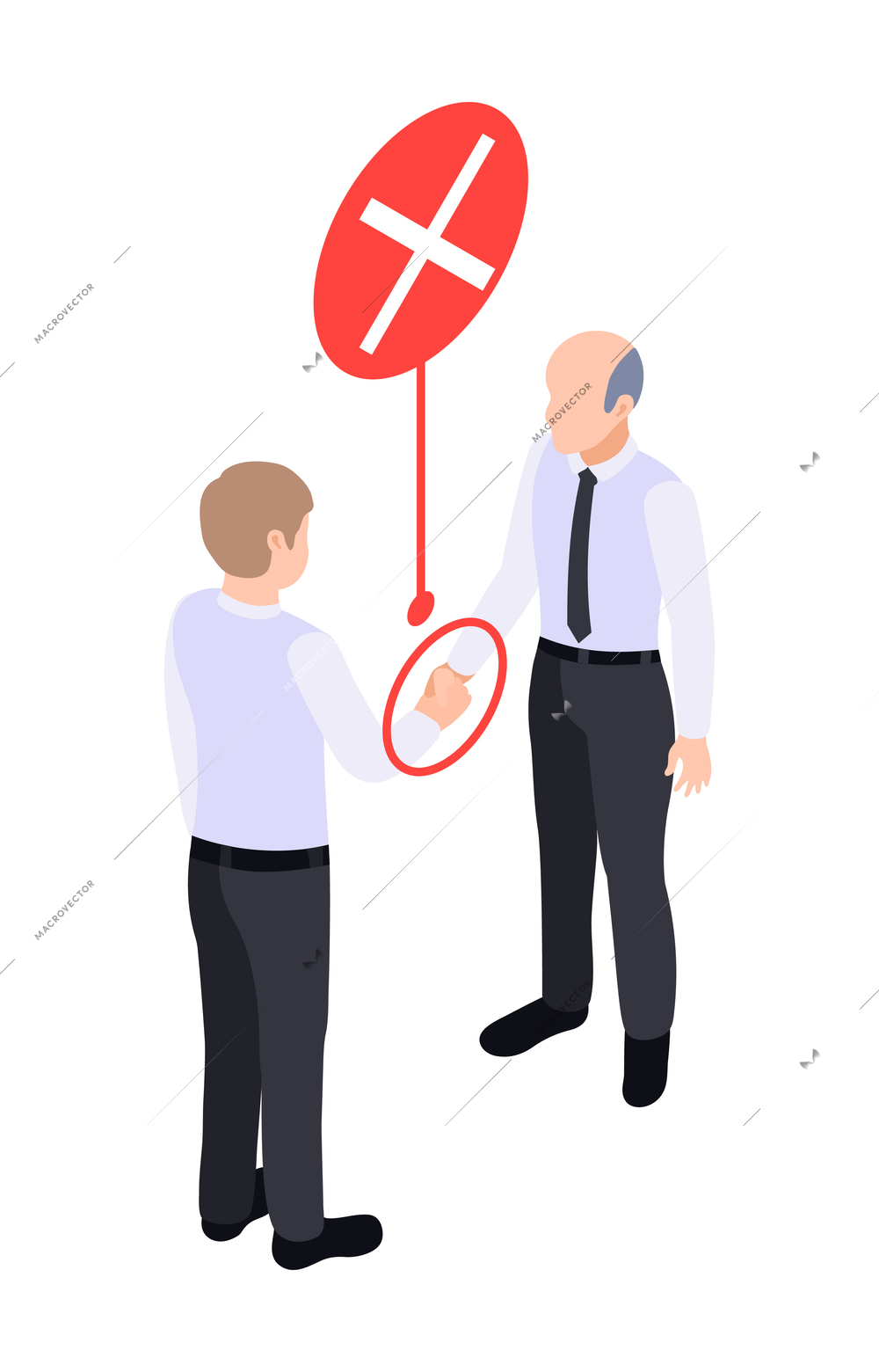 Social distancing for people in public areas isometric vector illustration