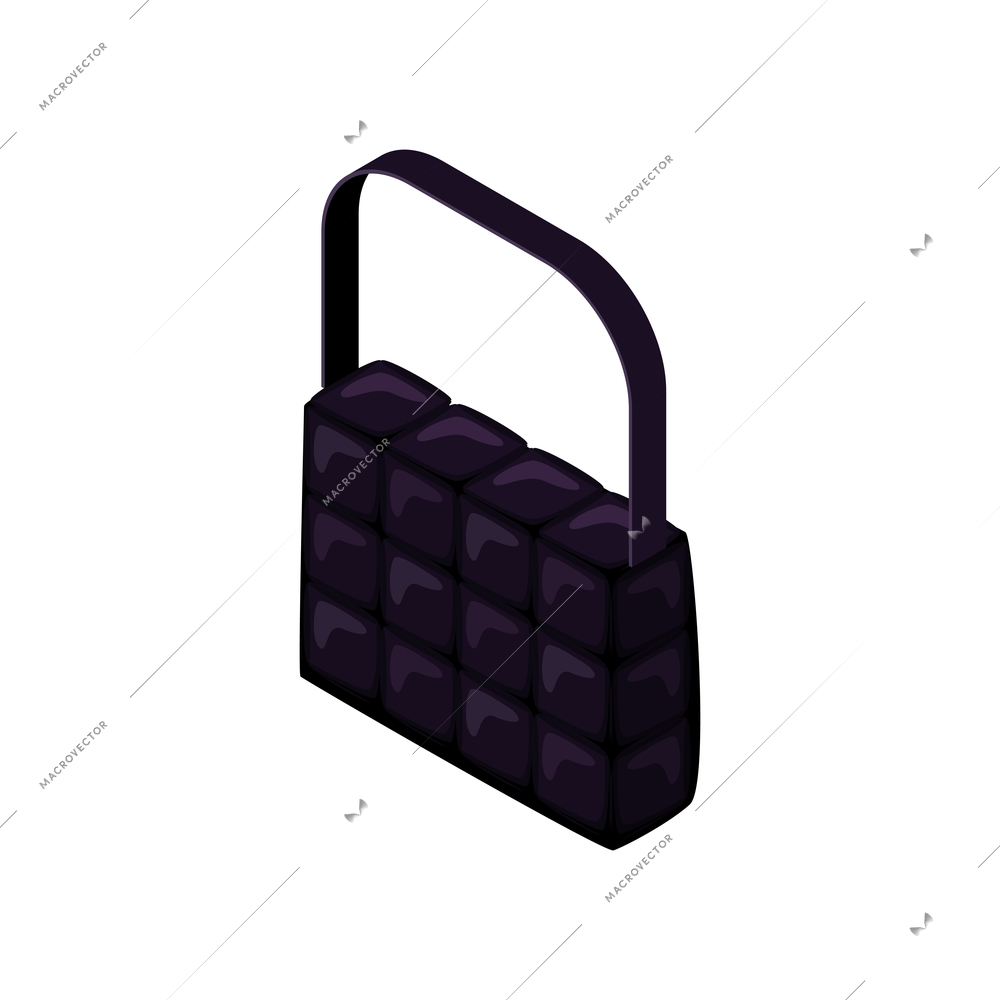 Isometric online shopping with fashion female bag vector illustration