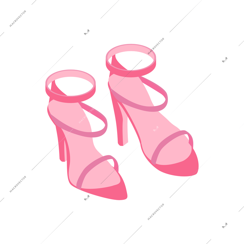 Isometric online shopping with female shoes fashion symbols vector illustration