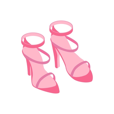 Isometric online shopping with female shoes fashion symbols vector illustration