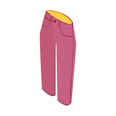 Isometric online shopping fashion clothes with pink trousers vector illustration