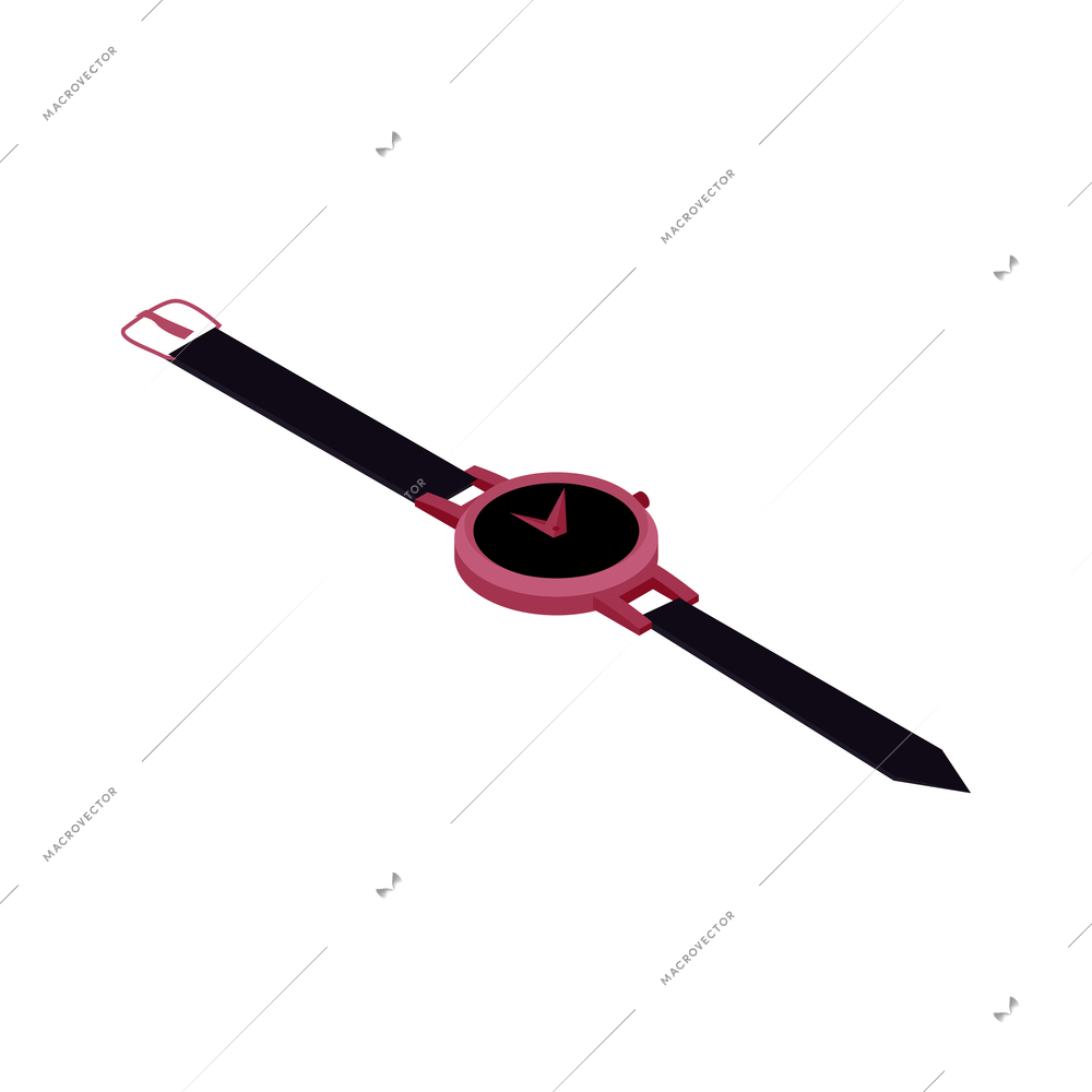 Isometric online shopping with watch accessories vector illustration