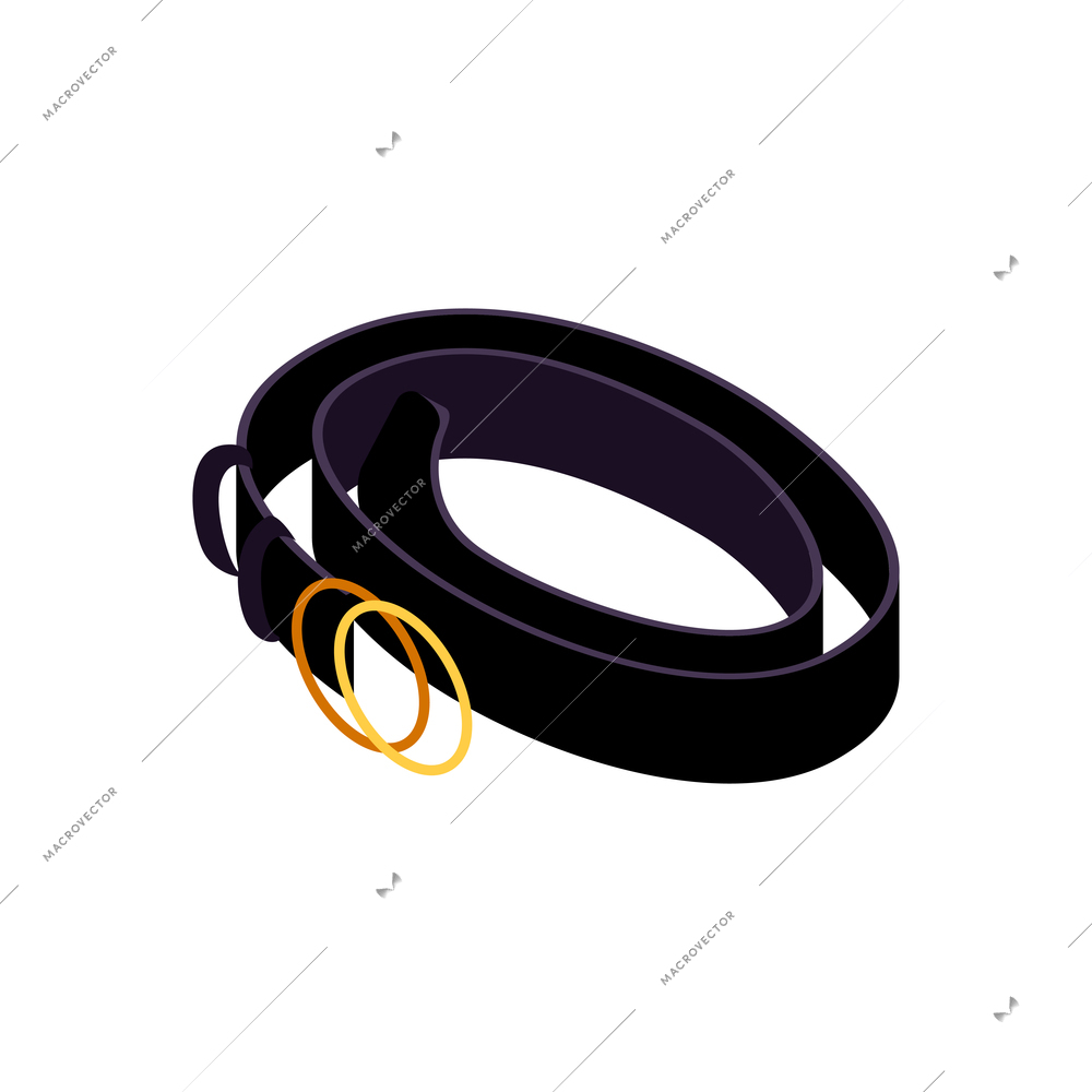 Isometric online shopping with belt accessories vector illustration