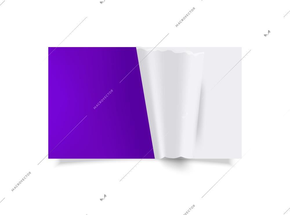 Color and white torn paper design isolated vector illustration