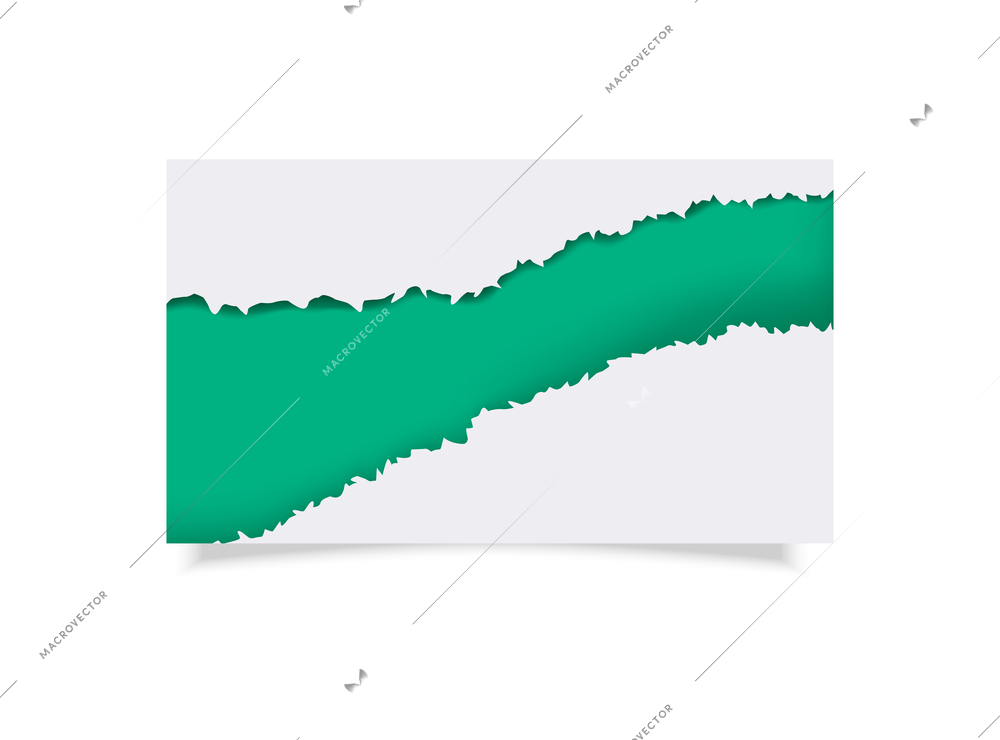 Color and white torn paper design isolated vector illustration