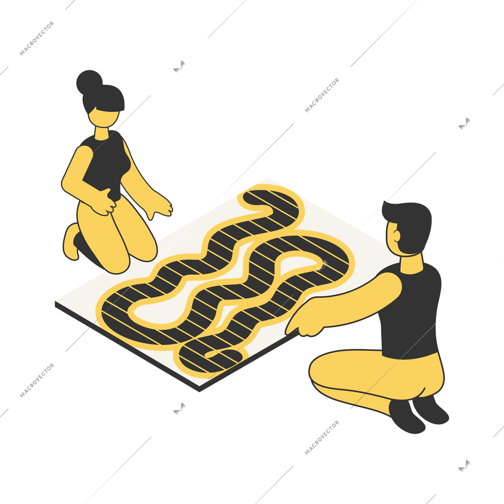 Home leisure isometric hand drawn with playing board games vector illustration