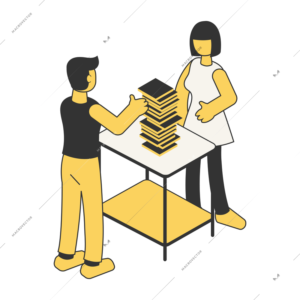 Home leisure free time isometric hand drawn vector illustration