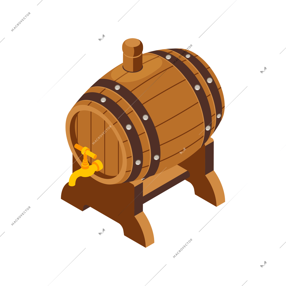 Beer pub bar keg with comfortable bar symbols isolated vector illustration