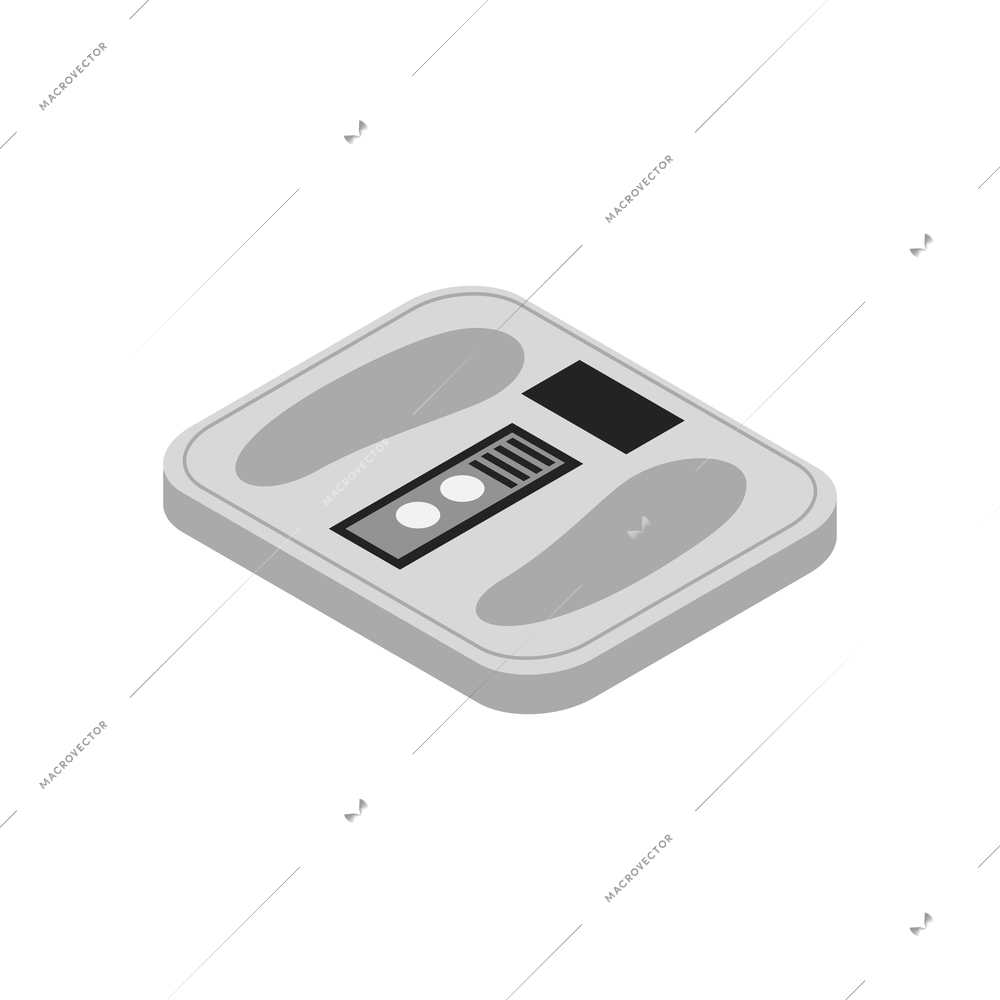 Isometric smart home scales with household appliances symbols vector illustration