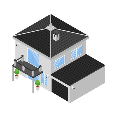 Isometric smart home with electronic gadgets and household appliances vector illustration