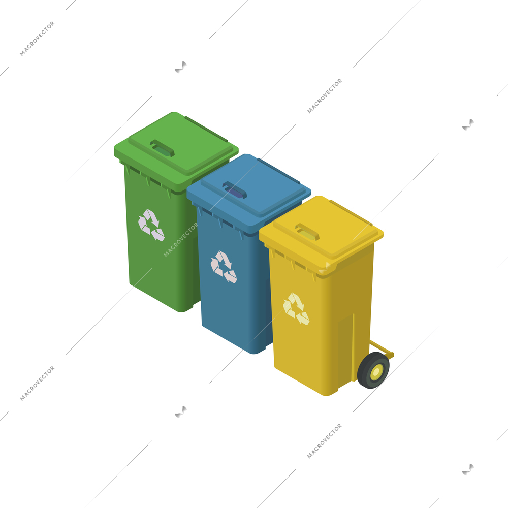 Eco friendly garbage recycling with biodegradable symbols vector illustration