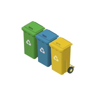 Eco friendly garbage recycling with biodegradable symbols vector illustration