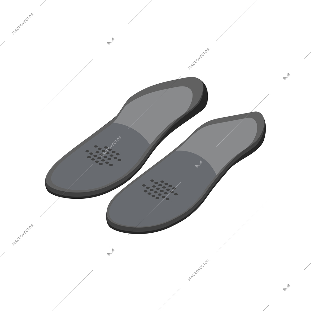 Feet orthopedics injury treatment symbols isometric isolated vector illustration