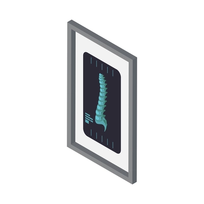 Spine orthopedics injury treatment symbols isometric isolated vector illustration