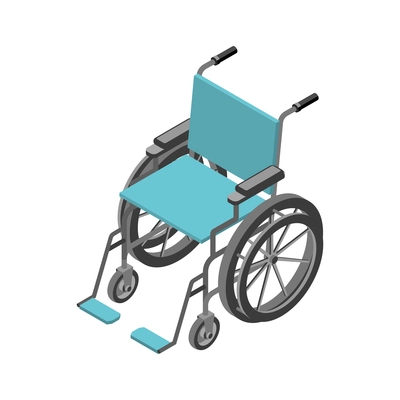 Wheelchair orthopedics equipment and injury treatment symbols isometric isolated vector illustration