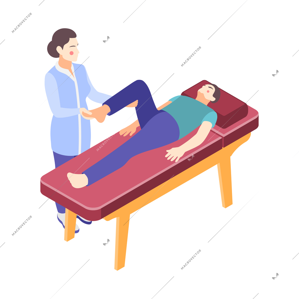 Orthopedics hospital with equipment and injury treatment symbols isometric isolated vector illustration