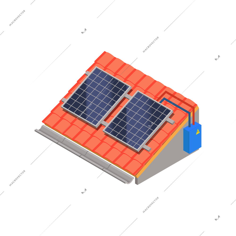 Eco friendly technology isometric with alternative solar energy vector illustration