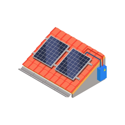 Eco friendly technology isometric with alternative solar energy vector illustration