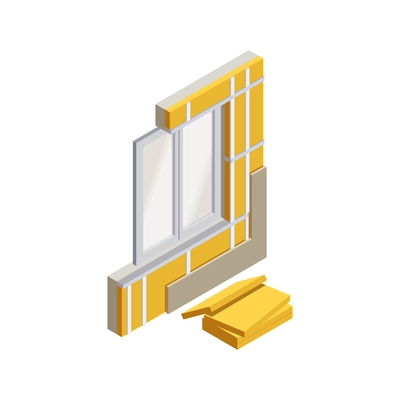 Eco friendly windows technology isometric vector illustration