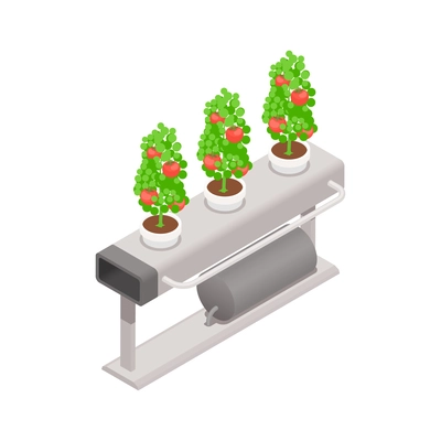 Eco friendly gardening technology isometric with alternative energy vector illustration