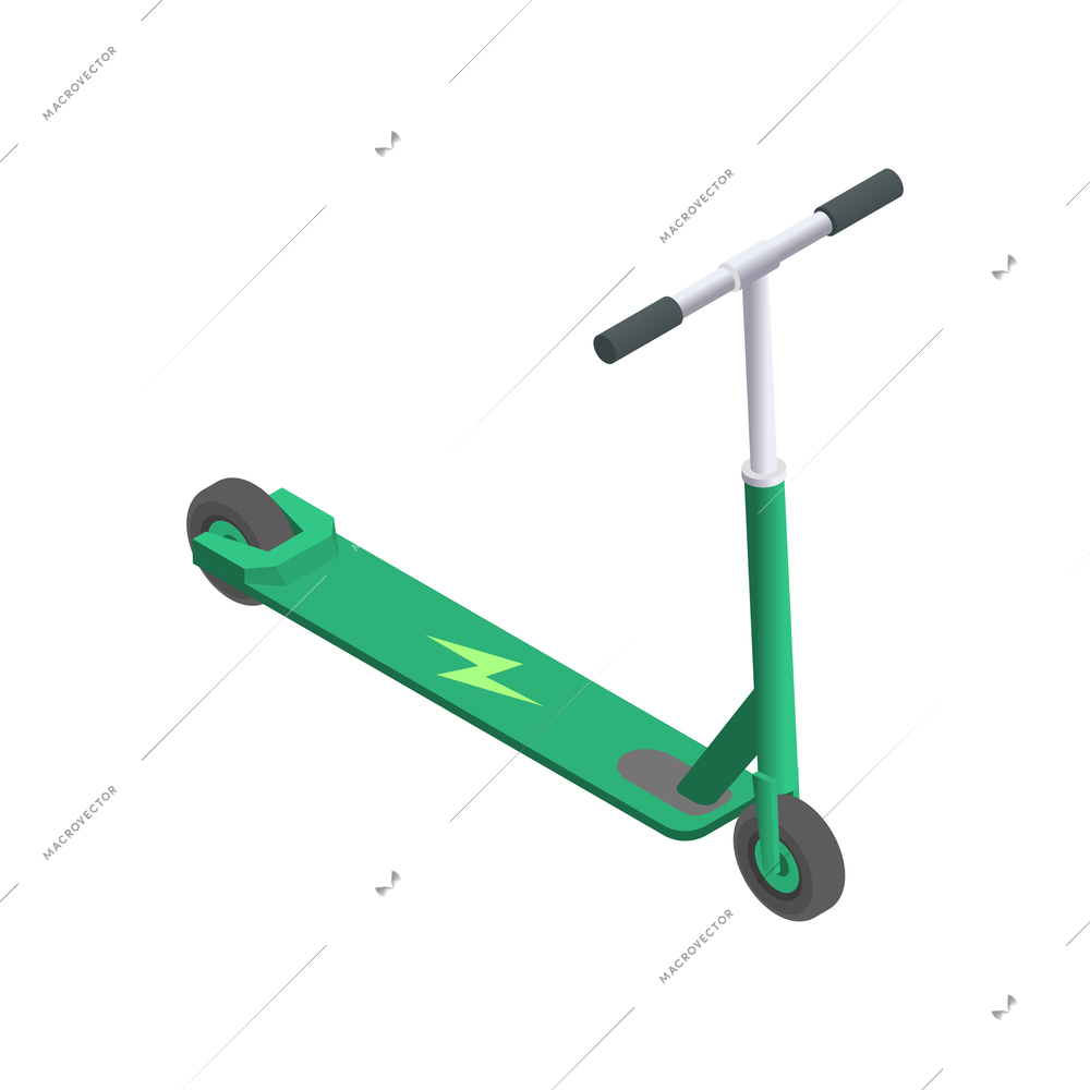 Eco friendly scooter technology isometric with electric vehicles vector illustration