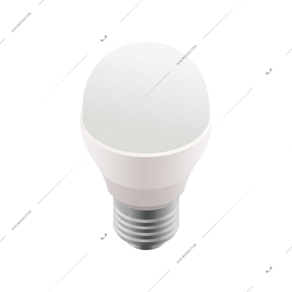 Eco friendly lamp technology isometric with alternative energy vector illustration