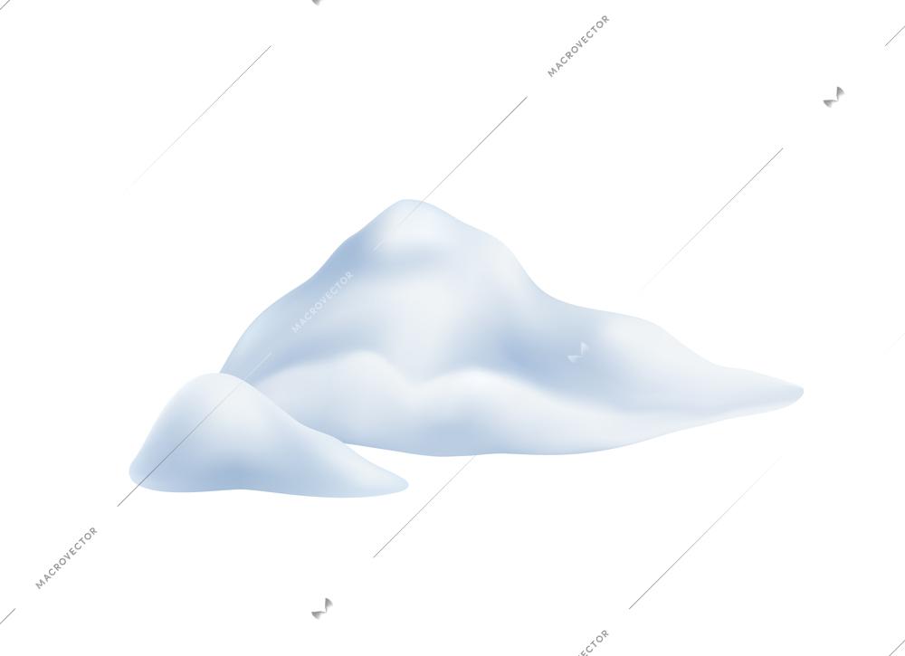 Snow powdery snowdrift with winter symbols realistic vector illustration